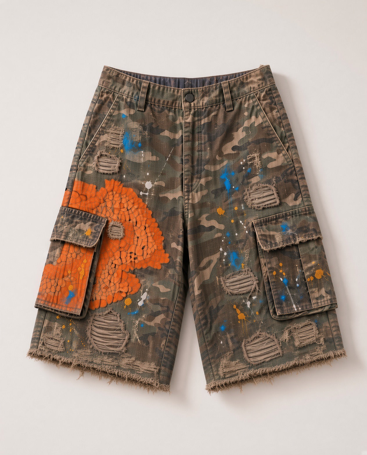 Camo Paint Cargo Shorts